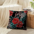 thumbnail image 5 of LALILO Throw Pillow Covers Watercolor With Flowers And Fashion Floral Snake Floral Repeat Art Bloom Blossom Set of 2 Square 18 x 18 Inch Pillowcase, 5 of 5