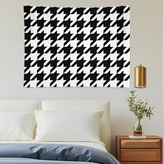 Houndstooth Wall Tapestry 30"x40" Lightweight, Wrinkle-Resistant Hanging Blanket for Bedroom Living Room Decor
