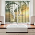 thumbnail image 2 of Tornado Kitchen Curtains, Abstract Hurricane Swirls with Sun Clouds on Desert Landscape, Two Panels Drapes with Rod Pocket Room Decor, 55" X 45", Pale Sage Green Yellow, by Ambesonne, 2 of 3