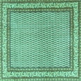 thumbnail image 1 of Ahgly Company Machine Washable Indoor Square Persian Turquoise Blue Traditional Area Rugs, 8' Square, 1 of 4