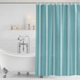 thumbnail image 4 of Small Stall Shower Curtain 48x72 Inch Narrow Half Size Teal Stripes Bath Curtains Bathroom Decor, Farmhouse Vertical Striped Vintage Waterproof Fabric Shower Curtain Set with Hooks 48 Inch, 4 of 5