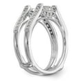 thumbnail image 6 of 14K White Gold Ring Band Wedding Diamond Round Guard, Size 9, 6 of 7