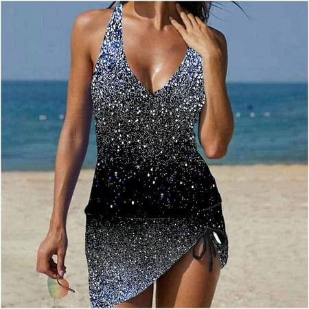 

Women s Swimwear Tankini 2 Piece Normal Swimsuit High Waisted Green White Blue Golden Black Padded V Wire Bathing Suits Sports Vacation / Strap / New / Padded Bras / Strap