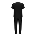 thumbnail image 4 of WRKEKC Scrubs for Women Button Front Quick Dry Solid Color Fashion Short Sleeve V-Neck Cuffed Pants Nursing Uniform Set, 4 of 6