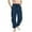 Navy, variant on Diufon Men's Linen Pants Casual Drawstring Elastic Waist Lightweight Trouser Yoga Jogger Cropped Pants
