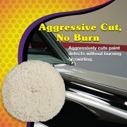 Wizards Fast Cut Twisted Wool Buffing Pads – 7.5 Aggressive Cutting Pads for Paint Correction & Defect Removal Velcro Backed
