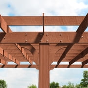 VEIKOUS 24' x 12' Outdoor Cedar Wood Pergola, Pergola Grape Trellis for Climbing Plant W/ Ground Stakes for Garden & Deck