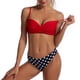 thumbnail image 1 of Conjunto de bikini de talle alto para mujer Push Up Twist Front Trajes de baño de 2 piezas de moda para nadar en la playa Rojo L, 1 of 5