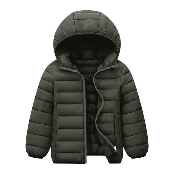Kids Winter Coat,Boys Puffer Jacket with Pocket Zip up Winter Hoodies Coat Long Sleeve Windproof Outerwear Coats Boys Winter Coat Size 7-8 Years