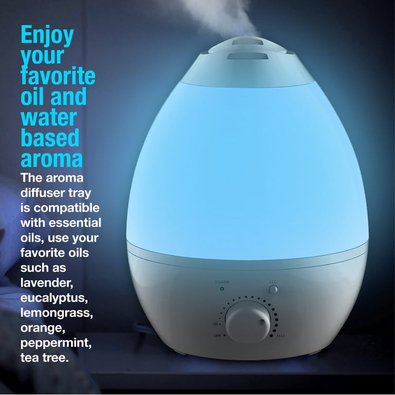 Bell + Howell Cool Ultrasonic Humidifier with XL 1 Gallon Capacity