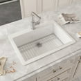 thumbnail image 3 of TOBILI 33" Large-capacity Multifunctional Dual-mount Design Fireclay Kitchen Sink, 3 of 9