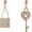 Gold, variant on Asymmetric Lock Key Dangle Earrings for Women Simple Unique Chic Crystal Cubic Zirconia Irregular Dismatch Hollow Heart Shaped Key Geometric Padlock Gold Silver Plated Hanging Drop Stud Ear...[q2015]
