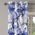 thumbnail image 3 of Ambesonne Flower Grommet Curtain, Watercolor Art Iris Flowers, 50"x96", Azure Blue Purple and White, 3 of 5