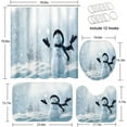 thumbnail image 5 of 4 Pcs Shower Curtain Set Vintage Christmas Santa Claus Elf with Non-Slip Rugs Toilet Lid Cover and Bath Mat Bathroom Decor Set 72" x 72", 5 of 7