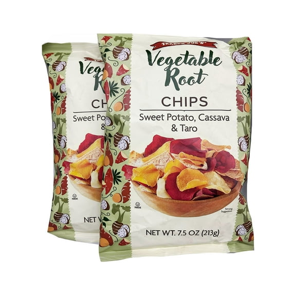 2-Pack Trader Joe's Vegetable Root Chips – Colorful Crunchy Snack, 7.5 oz Bags