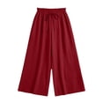 thumbnail image 4 of Iyufng Plus Size Wide Leg Pants for Women, Women's Tie Waist Loose Fit Casual Pants, 4 of 6