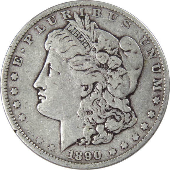 1890 Morgan Dollar F Fine 90% Silver $1 US Coin Collectible