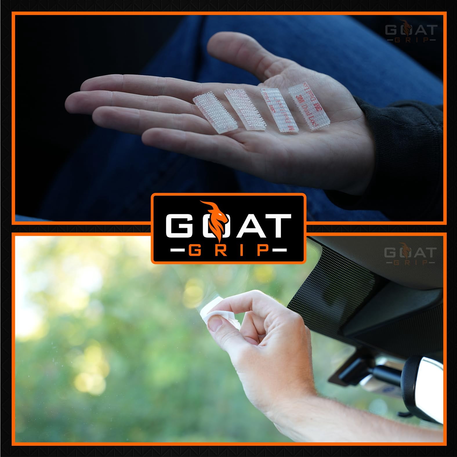 EZ Pass/I-Pass/FasTrak/SunPass Strips | EZ Pass Holder for Windshield | EZ Pass Adhesive Strips | EZ Pass Mounting Tape | EZ Pass Stickers | 12 Clear Strips (6 Sets) with 3 Goat Grip Prep Pads