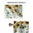 thumbnail image 6 of Sunflower 2 Panel Kitchen Curtains for Windows, Yellow Floral Eucalyptus Leaves Watercolor Bathroom Privacy Curtain, Home Décor Window Treatment for Bedroom/Living Room 55"x45", 6 of 6