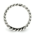 thumbnail image 2 of White Sterling Silver Ring Band Fashion Polished Twisted 1.75mm Women's, 2 of 3