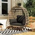 thumbnail image 6 of EastVita Single Standing Egg Chair Outdoor Patio Egg Chair with Cushions Metal Frame Stand Suitable for Balcony Terrace Living Room Black, 6 of 7