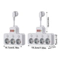 thumbnail image 2 of Wall Socket Extender with USB Charging Ports Individual Control Switches Surge Protector Fast Charging USB A Type C for Home Office, 2 of 7