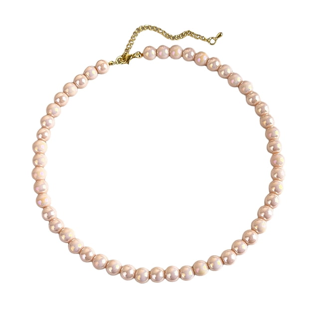 Collier Ras-du-Cou Perlé Coloré Collier Rond Nacré Collier Bohème Perlé Bijoux pour Femmes Vacances Été Plage Vacances