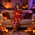 thumbnail image 7 of TOWED22 Women‘s Halloween Pumpkin Print Pajama Set, Long Sleeve Crew Neck Sleepwear with Pants, Cozy Matching Family Holiday Outfit,S, 7 of 7
