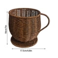 thumbnail image 3 of Coffee Cup Shaped Storage Basket Decorative Rattan Style Organizer with Handle for Kitchen Counter Coffee Bar Living Room Small Items Storage and Display Holder for Home Decor Accent, 3 of 6