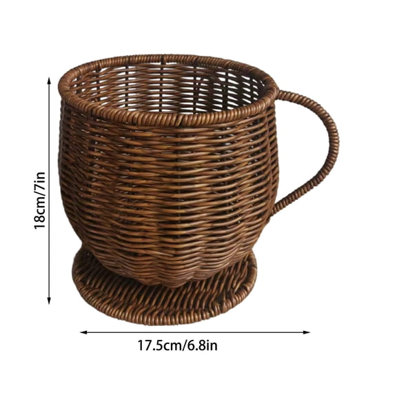 Bomd Coffee Pod Basket, Large Capacity Coffee Pod Container with Handle, Handwoven K Cup Holder Capsule Storage for Counter, Home, Office, Coffee Bar ,7x6.8in