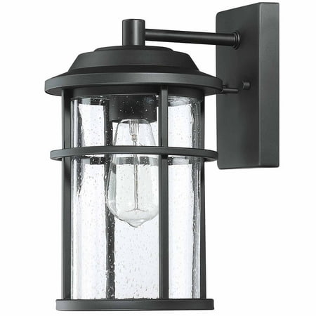 

Uixe Outdoor Light Fixtures Exterior Black Wall Sconce w/Seeded Glass