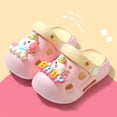 thumbnail image 2 of Toddler Kids Clogs Boys Girls Cartoon Slides Slip on Sandals Adjustable Strap Hollow out Summer Outdoor Beach Pool Water Shoes Shower Slippers Pink 7 Toddler, 2 of 6