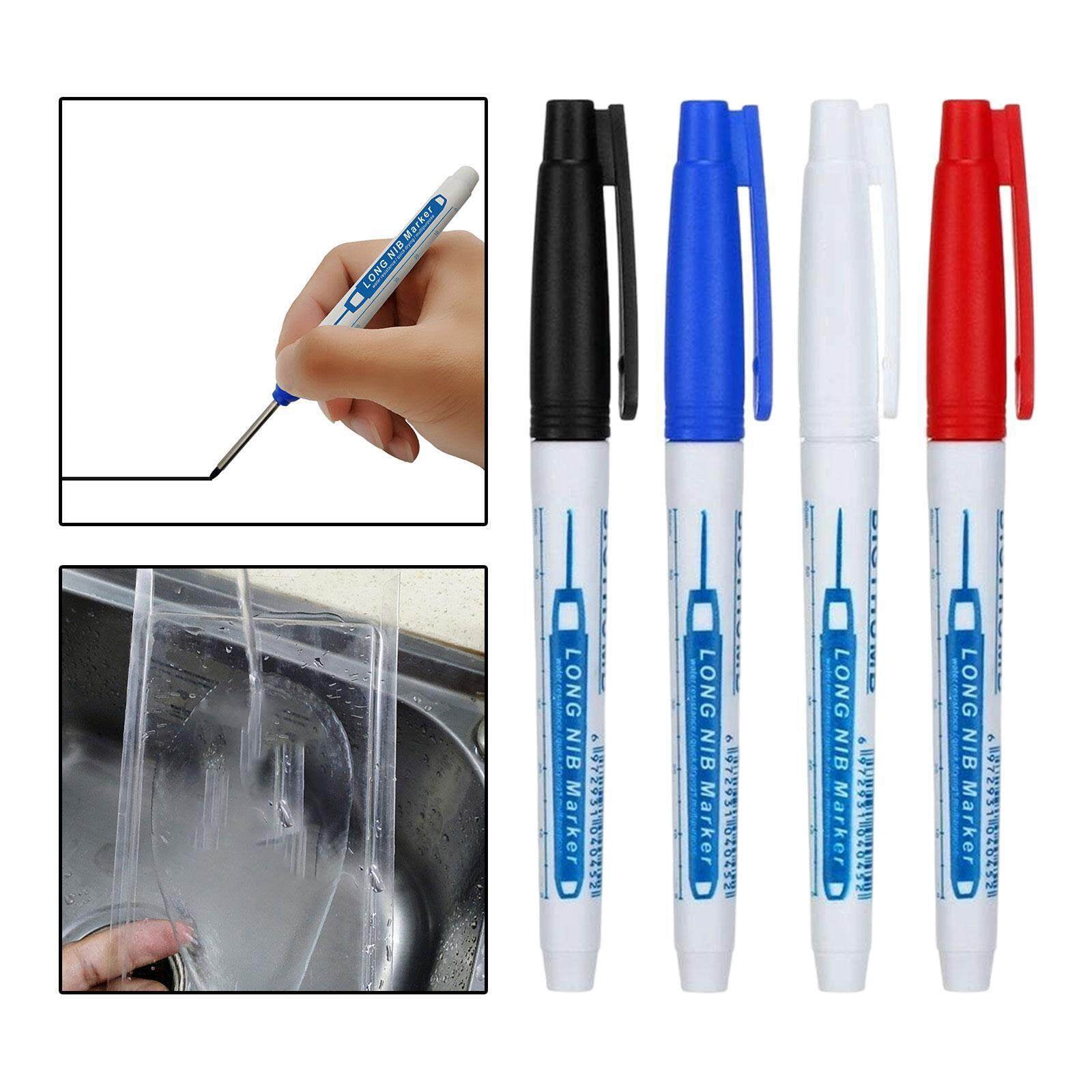 facefd 4x Deep Hole Marker Pens Lightweight 30mm Long Tip Markers for Furnishing
