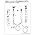 thumbnail image 6 of Kingston Brass KS141BSSRKX Webb Widespread Bathroom Faucet with Knurled Handle and Push Pop-Up Drain, Black Stainless, 6 of 8