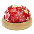 thumbnail image 1 of Coussin à Coudre en Bois Polyester Imprimé Fleur Pinces à Tricoter Porte-Pin Rouge, 1 of 9