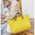 thumbnail image 4 of LinYooLi Women Canvas Handbag Large Capacity Chain Tote Bag PU Handle Shoulder Bag, 4 of 6