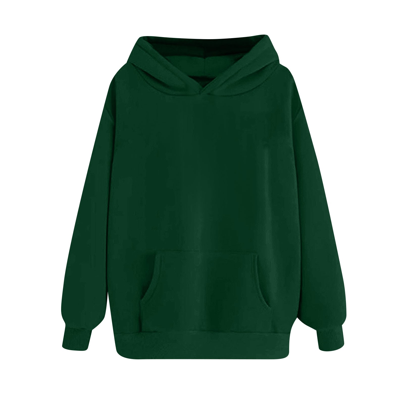 Dndkilg Tunic Sweatshirt with Pocket Dark Green Fashion Plus Size ...