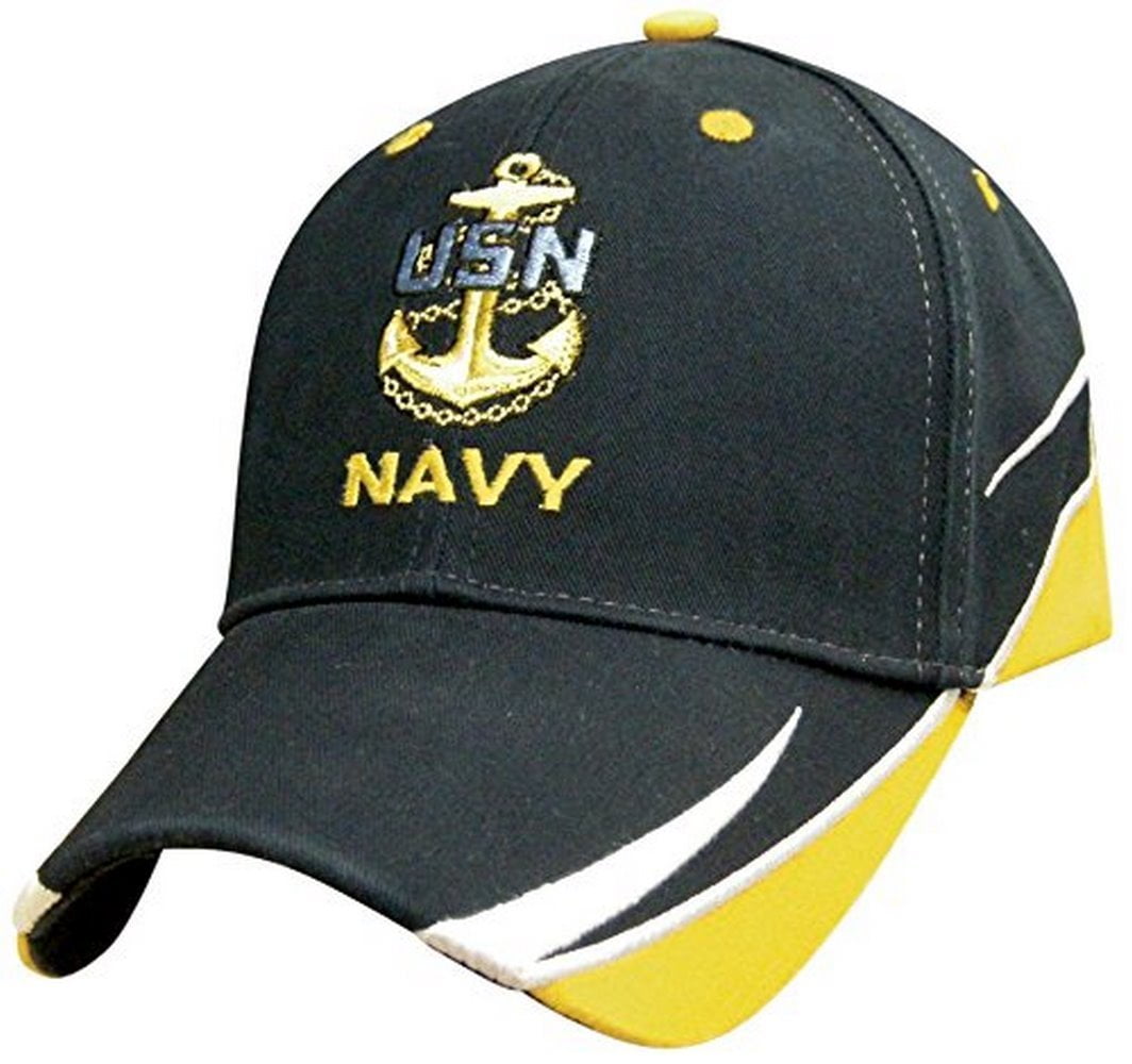 Embroidered Black US Navy Anchor 1775 Emblem baseball style hat cap 