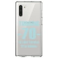 thumbnail image 1 of DistinctInk Clear Shockproof Hybrid Case for Samsung Galaxy Note 10 (6.3" Screen) - TPU Bumper Acrylic Back Tempered Glass Screen Protector - Turning 70 is Like Turning 21 in Celsius, 1 of 1