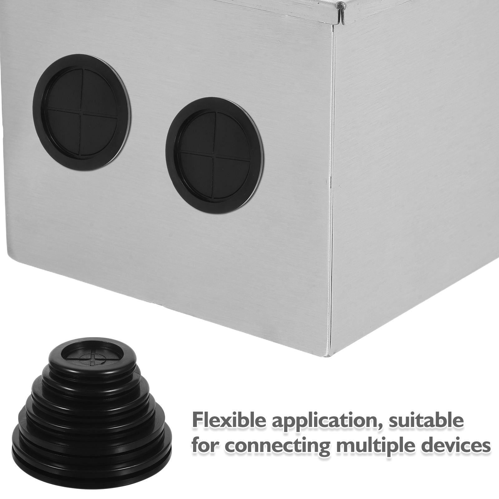 ELAYARD 12Pcs Black Rubber Grommets for Wiring with Flexible Cable Hole Cover and Wire Protection