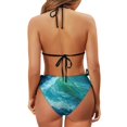 thumbnail image 6 of Chririnla Women's Impressionist Ocean Sailboat Bikini Set - Halter Neck Two Piece Triangle Swimsuit with Tie Side - Quick Dry, Sexy Beach Vacation Swimwear, 6 of 9