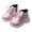 Pink, variant on Kids Ankle Combat Boots Girls Side Zipper Sparkly Cute Mid Calf Booties for Toddler