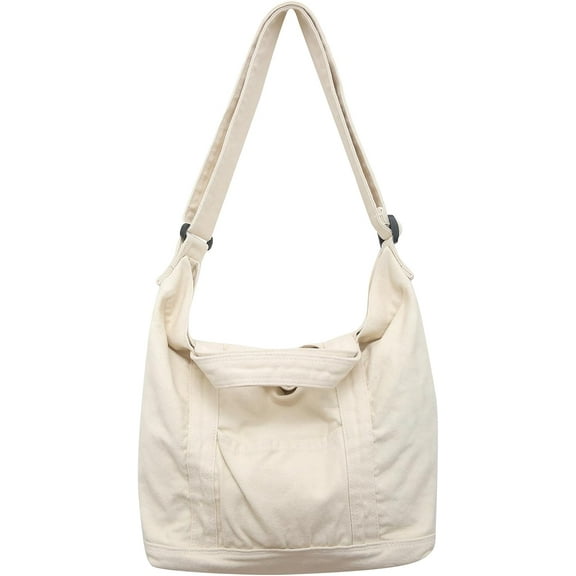 Canvas Tote Bag for Women with Pockets Cute Small Crossbody Bag Purses Handbag for Work Beach Tote Bag