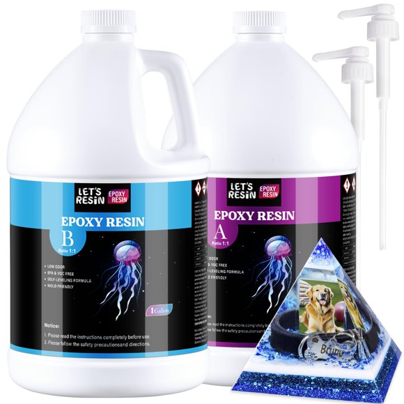 Kit de resina epoxídica LET'S RESIN de 7,6 L con bombas cristalinas