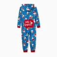 thumbnail image 5 of PatPat Christmas Pajamas Family Matching One Piece Couple Holiday Pjs for Women Hooded Zipper Onesies Cute Santa Claus Gifts Allover Print Sleepwear with Hat & Socks, Blue, M, 5 of 12