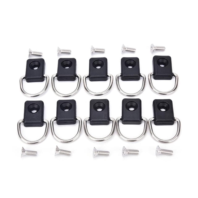 Speravity 10 anillos en D + 10 tornillos Accesorio para bote Anticorrosivo Kayak Anillo en D Juego de anillos duraderos para botes Tamaño compacto Bucle Bombillas para automóviles Speravity VI004190-00
