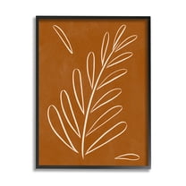 Stupell Industries Modern Fern on Brown Botanical & Floral Painting Black Framed Art Print Wall Art, 24 x 30