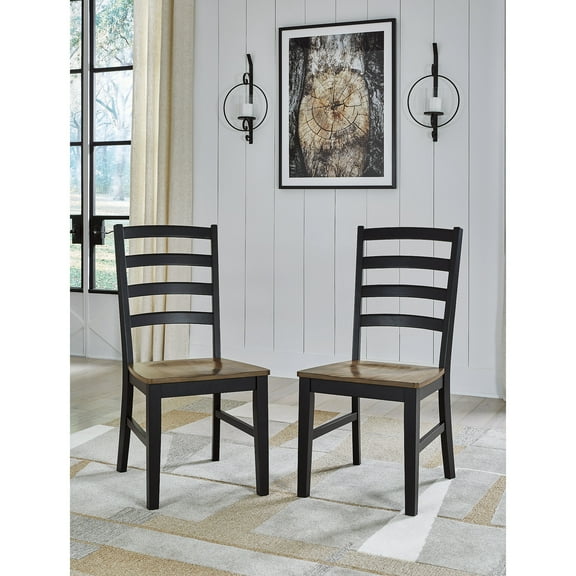 Signature Design by Ashley Wildenauer Dining Chair, Set of 2, Brown/Black
