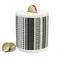 thumbnail image 1 of Prehistoric Piggy Bank, Black and White Tribal Motifs Pattern Native Geometric Borders Design, Ceramic Coin Bank Money Box for Cash Saving, 3.6" X 3.2", Black White, by Ambesonne, 1 of 4