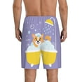 thumbnail image 5 of Salouo Corgi Washing in Bathtub Pattern Men's Sleep Pajama Shorts,Pajama Bottoms Elastic Waistband Sleep Pajama Short PJ Shorts for Men -XX-Large, 5 of 6